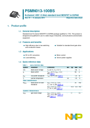 PSMN013-100BS Datasheet PDF NXP Semiconductors.