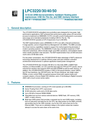LPC3220 Datasheet PDF NXP Semiconductors.