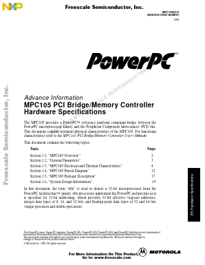 MPC105 Datasheet PDF NXP Semiconductors.