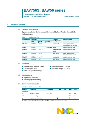 BAW56S,125 Datasheet PDF NXP Semiconductors.