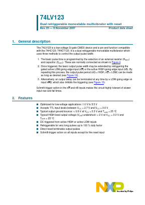 74LV123 Datasheet PDF NXP Semiconductors.