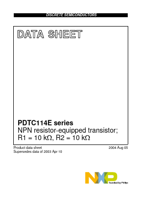 PDTC114ES Datasheet PDF NXP Semiconductors.