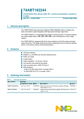 74ABT162244DL Datasheet PDF NXP Semiconductors.