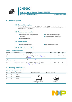 2N7002-215 Datasheet PDF NXP Semiconductors.