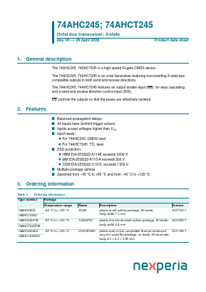 74AHCT245BQ Datasheet PDF NXP Semiconductors.