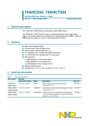 74AHC244D Datasheet PDF NXP Semiconductors.