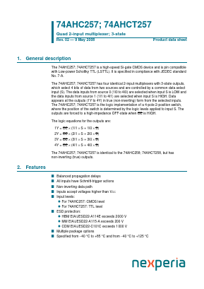 74AHCT257 Datasheet PDF NXP Semiconductors.