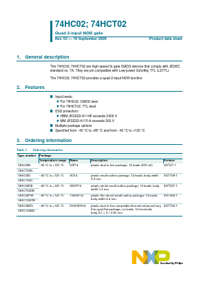 74HC02D Datasheet PDF NXP Semiconductors.