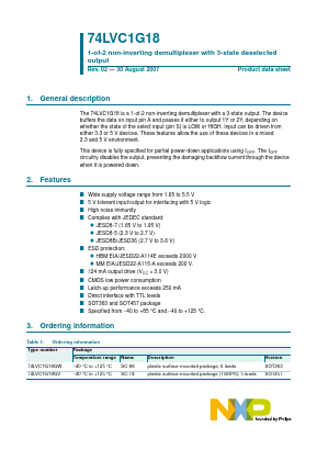 74LVC1G18GW Datasheet PDF NXP Semiconductors.