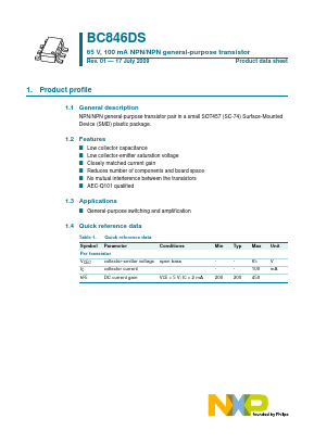 BC846DS,115 Datasheet PDF NXP Semiconductors.