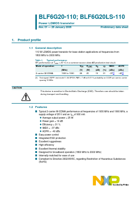 BLF6G20-110 Datasheet PDF NXP Semiconductors.