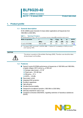 BLF6G20-40 Datasheet PDF NXP Semiconductors.