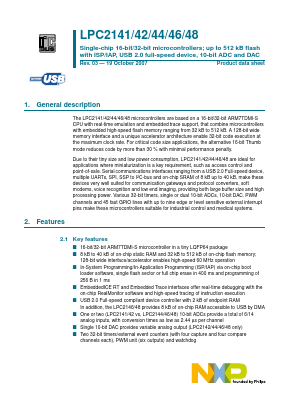 LPC2144FBD64 Datasheet PDF NXP Semiconductors.