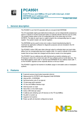 PCA9501BS Datasheet PDF NXP Semiconductors.
