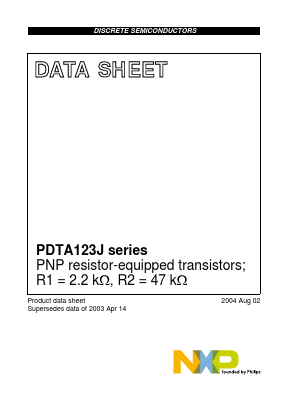 PDTA123JT,215 Datasheet PDF NXP Semiconductors.