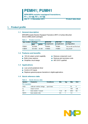 PEMH1,445 Datasheet PDF NXP Semiconductors.