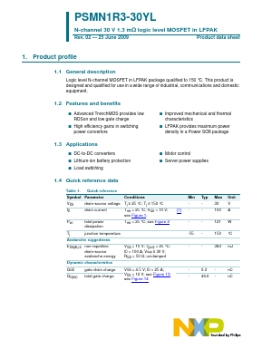 PSMN1R3-30YL Datasheet PDF NXP Semiconductors.