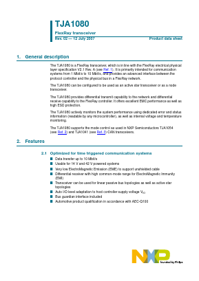 TJA1080 Datasheet PDF NXP Semiconductors.