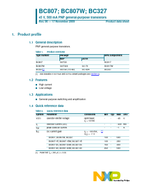 BC327 Datasheet PDF NXP Semiconductors.