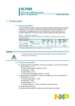 BLF888 Datasheet PDF NXP Semiconductors.