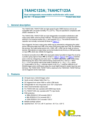 74AHCT123A Datasheet PDF NXP Semiconductors.