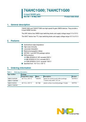 74AHCT1G00 Datasheet PDF NXP Semiconductors.