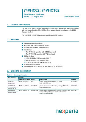 74VHC02BQ Datasheet PDF NXP Semiconductors.