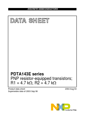 PDTA143EK Datasheet PDF NXP Semiconductors.