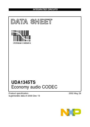 UDA1345TSDB-T Datasheet PDF NXP Semiconductors.