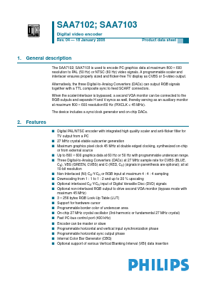 SAA7103 Datasheet PDF NXP Semiconductors.
