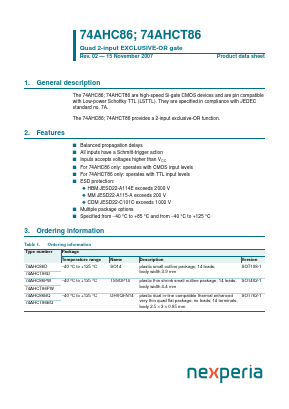74AHC86BQ Datasheet PDF NXP Semiconductors.