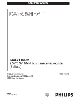 74ALVT16652DGG,118 Datasheet PDF NXP Semiconductors.