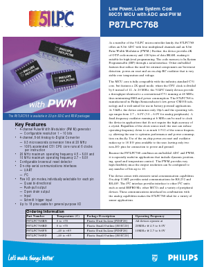 P87LPC768 Datasheet PDF NXP Semiconductors.