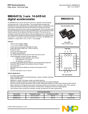MMA8451QR1 Datasheet PDF NXP Semiconductors.
