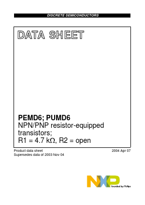 PUMD6,115 Datasheet PDF NXP Semiconductors.