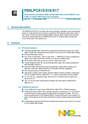 P89LPC916 Datasheet PDF NXP Semiconductors.