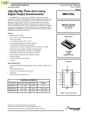 MMA7456LT Datasheet PDF NXP Semiconductors.