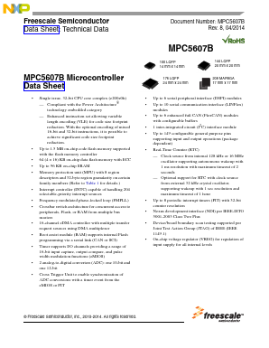 MPC5607B Datasheet PDF NXP Semiconductors.