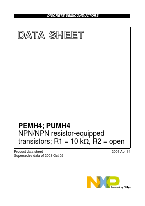 PUMH4 Datasheet PDF NXP Semiconductors.