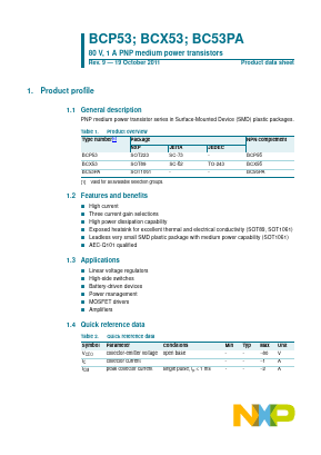 BC53PA Datasheet PDF NXP Semiconductors.