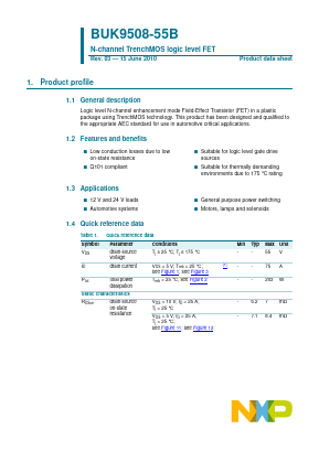 BUK9508-55B Datasheet PDF NXP Semiconductors.