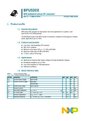 BFU520X Datasheet PDF NXP Semiconductors.