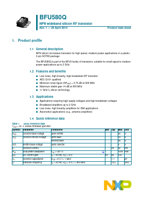 BFU580Q Datasheet PDF NXP Semiconductors.