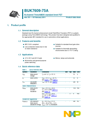 BUK7609-75A Datasheet PDF NXP Semiconductors.