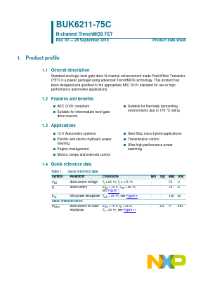 BUK6211-75C Datasheet PDF NXP Semiconductors.