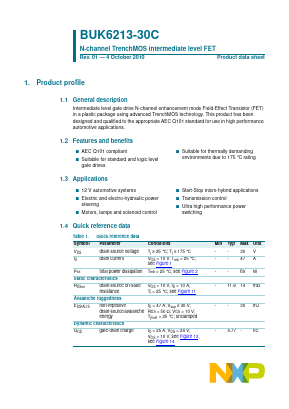 BUK6213-30C Datasheet PDF NXP Semiconductors.