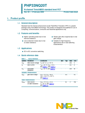 PHP33NQ20T Datasheet PDF NXP Semiconductors.