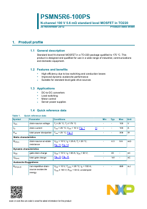 PSMN5R6-100BS Datasheet PDF NXP Semiconductors.
