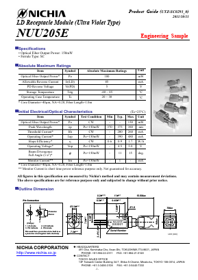 NUU205E Datasheet PDF Nichia Corporation
