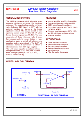 L431VB Datasheet PDF Niko Semiconductor